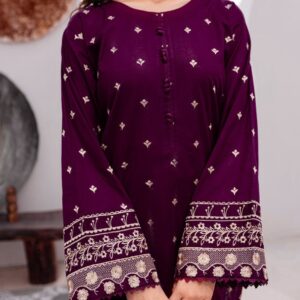 Alternative view of Dhanak 2-Piece Embroidered Suit – Unstitched