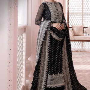 Alternative view of chiffon embroidered unstitced 3pc✓