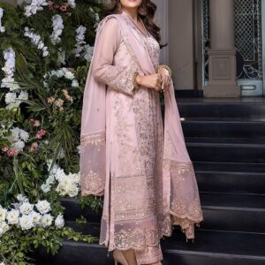 Chiffon embroidered luxury unstiched 3pc