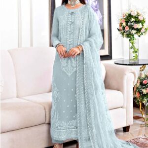Alternative view of Elegant Chiffon Embroidered 3 Piece Dress