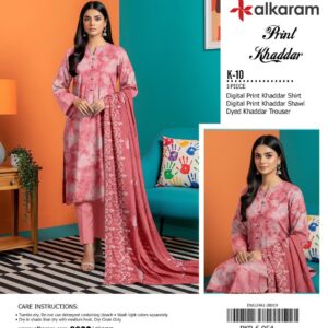 Alternative view of Premium Embroidered Khaddar 3-Piece Suit”