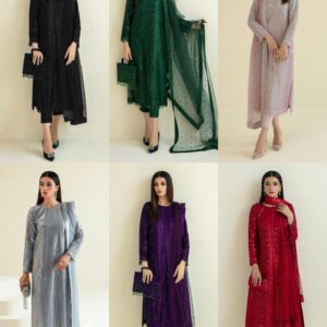 Elegant Embroidered Chiffon Dress