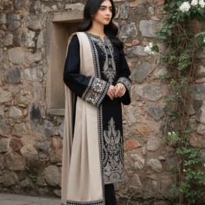 Alternative view of Premium Dhanak Winter Suit – Embroidered 3-Piece Collection