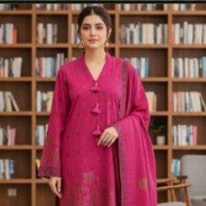 Elegant Jacquard Lawn 3-Piece Summer Suit