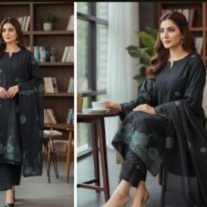 Elegant Jacquard Lawn 3-Piece Summer Suit