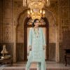 Mint Green Full Embroidered Lawn Suit With Chiffon Dupatta