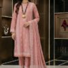 Luxury Pink Embroidered Lawn Suit With Chiffon Dupatta – 3PC