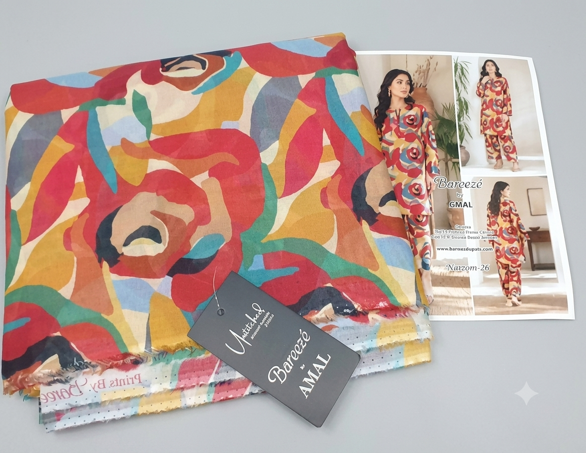 Bareeze 2 Piece Unstitched Lawn Suit - Image 2