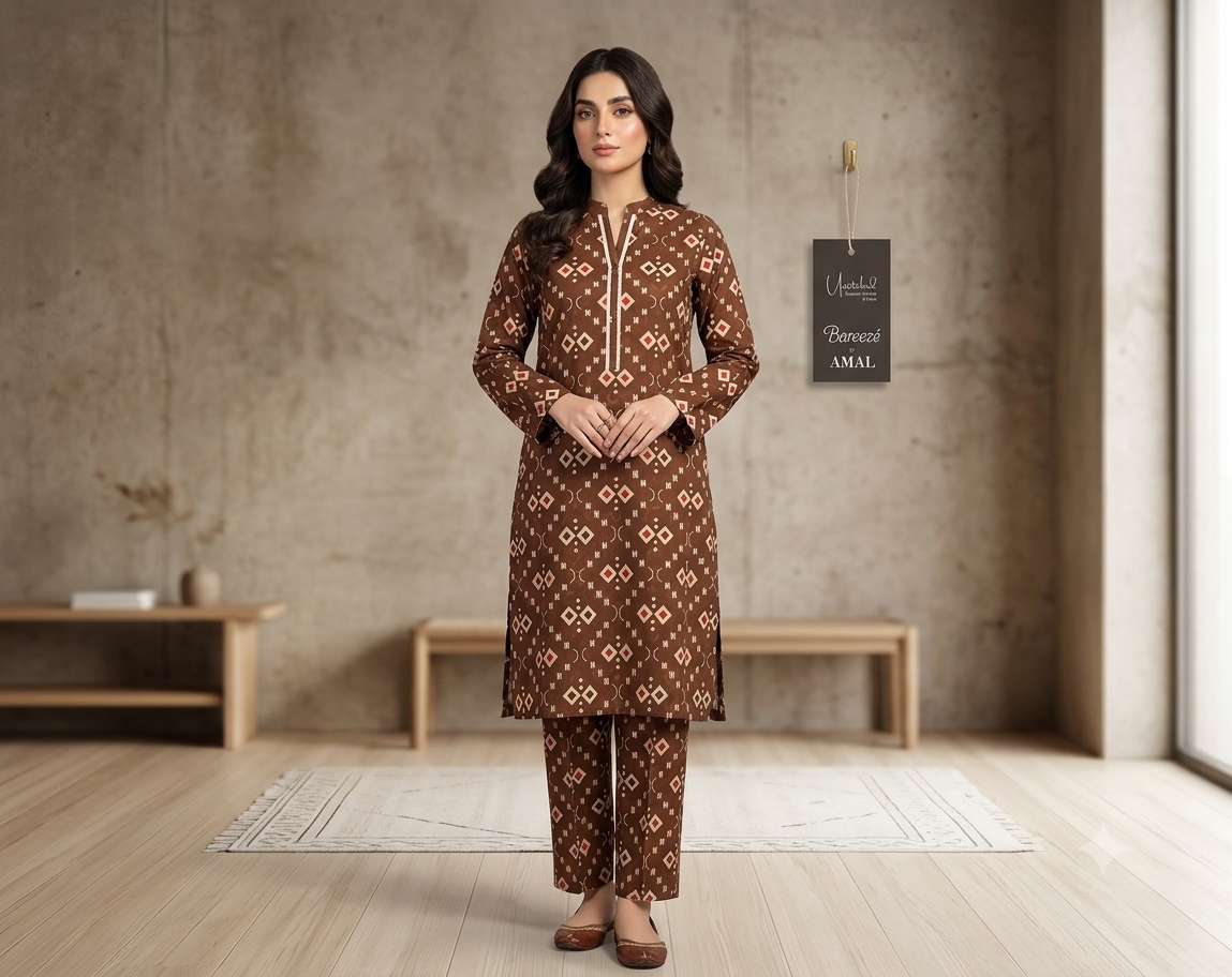 Bareeze 2 Piece Unstitched Printed Lawn Suit