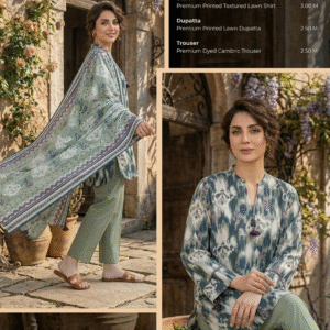 Alternative view of MTJ 3 Piece Printed Lawn Suit Unstitched