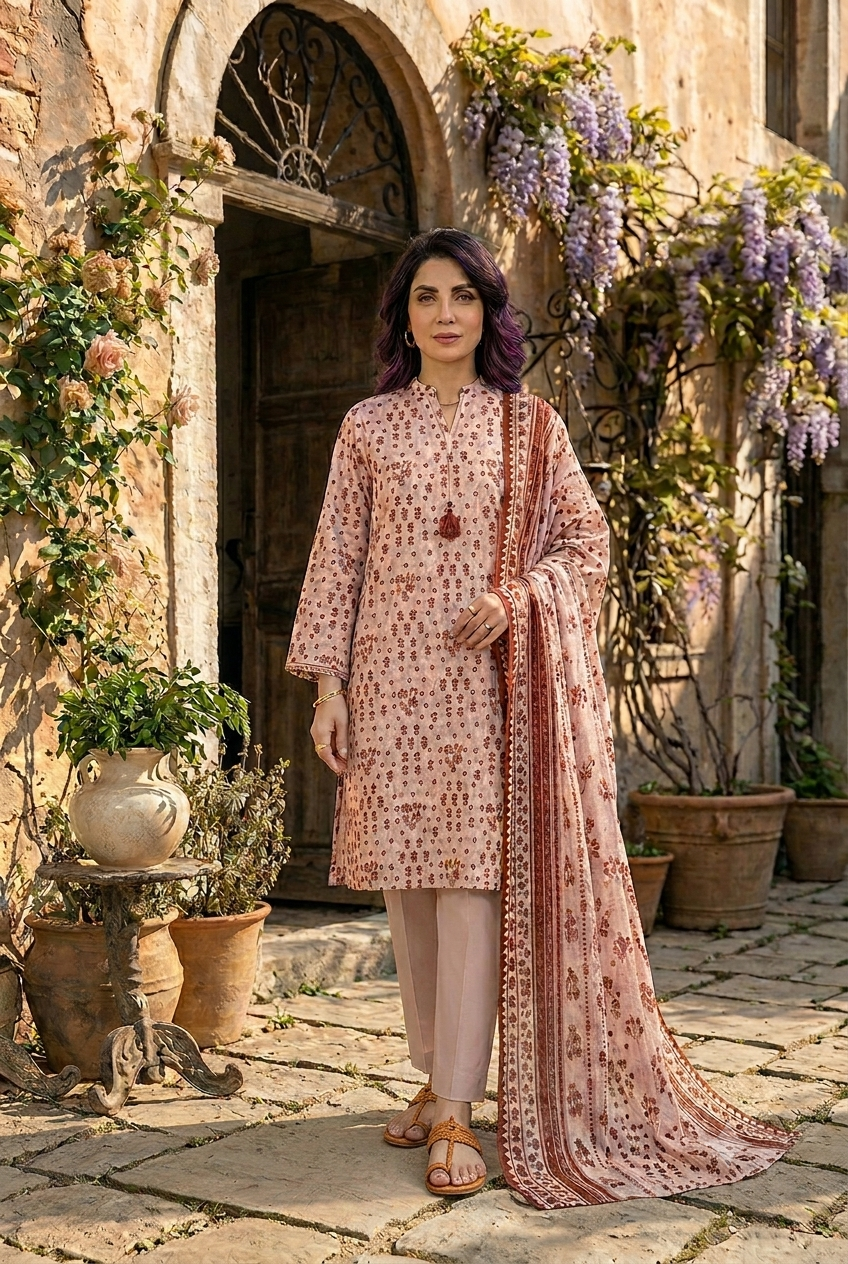 MTJ Premium 3 Piece Unstitched Printed Lawn Suit