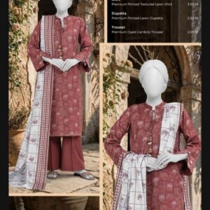 MTJ 3 Piece Unstitched Printed Lawn Suit with Printed Dupatta