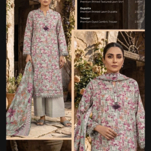 Alternative view of MTJ Unstitched Printed Lawn Suit