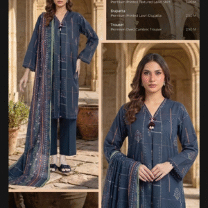 MTJ 3 Piece Unstitched Printed Lawn Suit