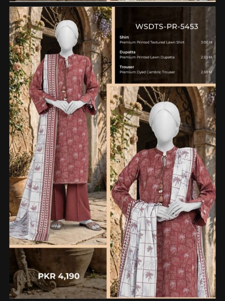 MTJ 3 Piece Unstitched Printed Lawn Suit with Printed Dupatta