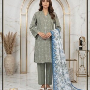 MTJ 3 Piece Unstitched Printed Lawn Suit